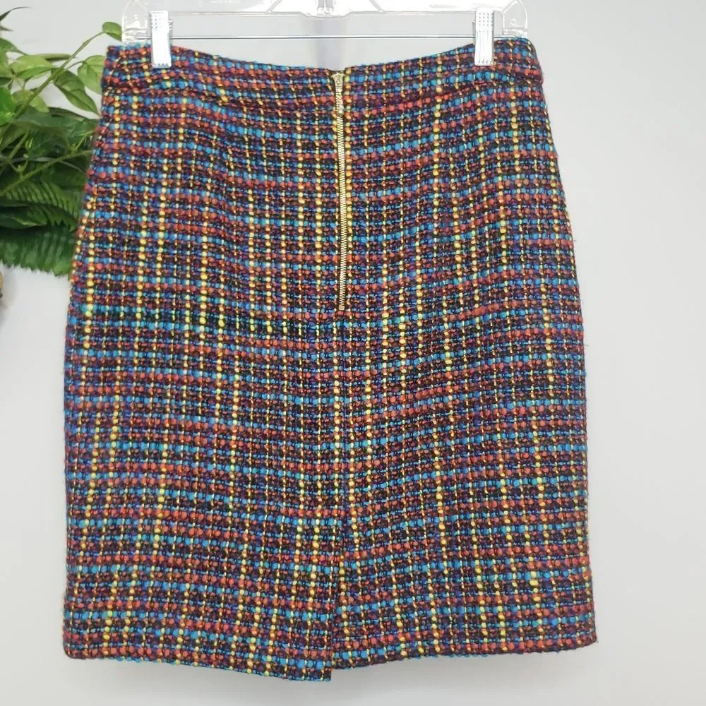 Kate Spade Judy Rainbow Tweed Skirt Size 8